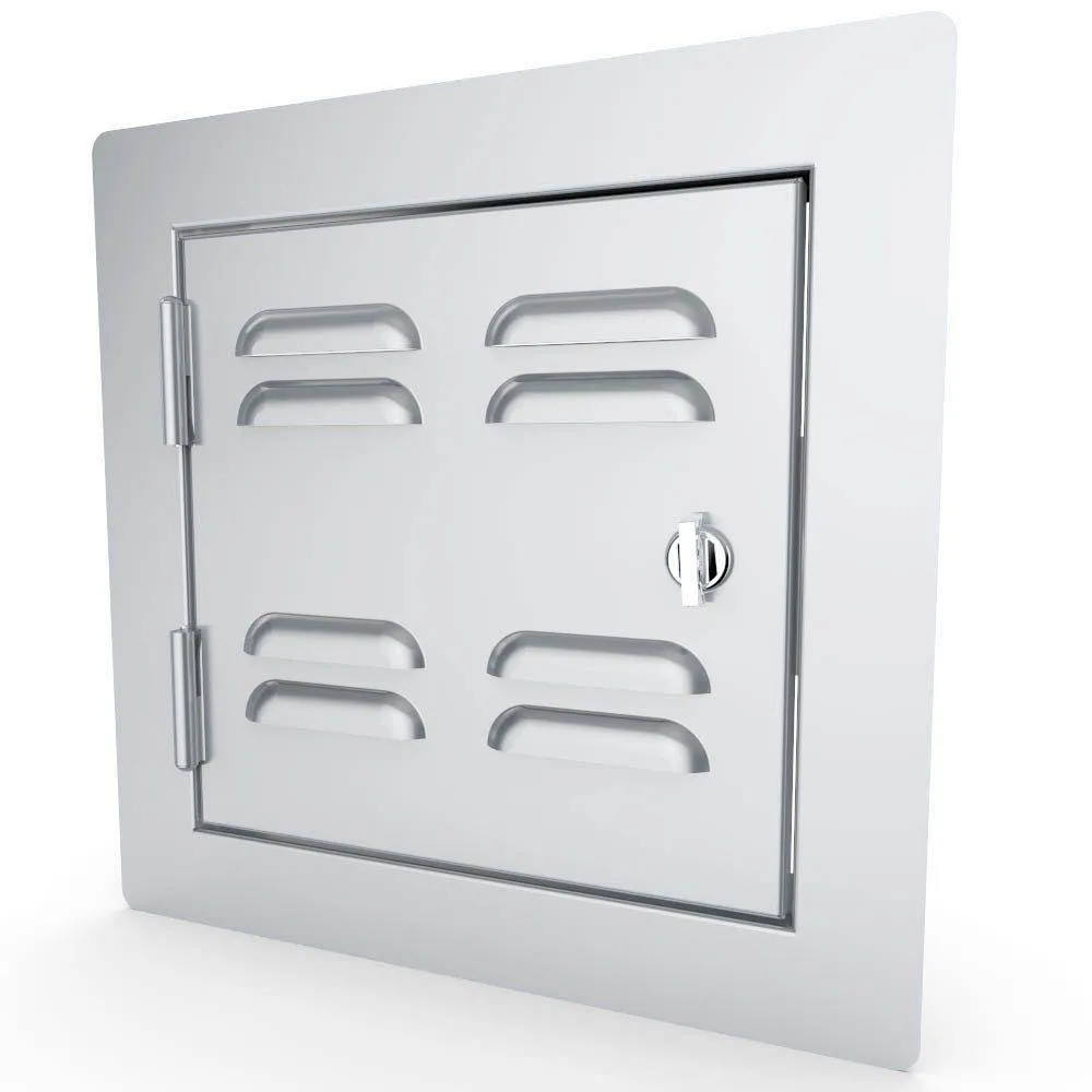 Sunstone Classic Series 12" x 12" Stainless Steel Left Swing Vented Door