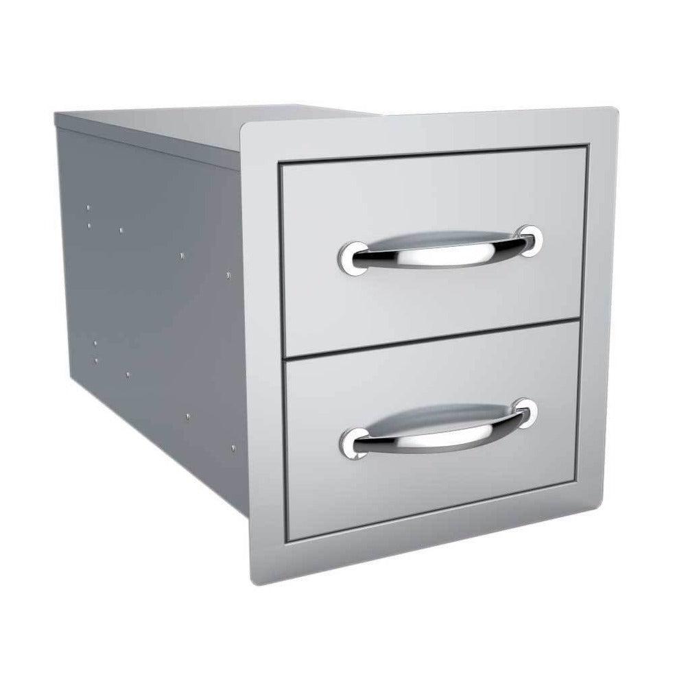 Sunstone Classic Series 14" Stainless Steel Double Access Drawer Flush Mount