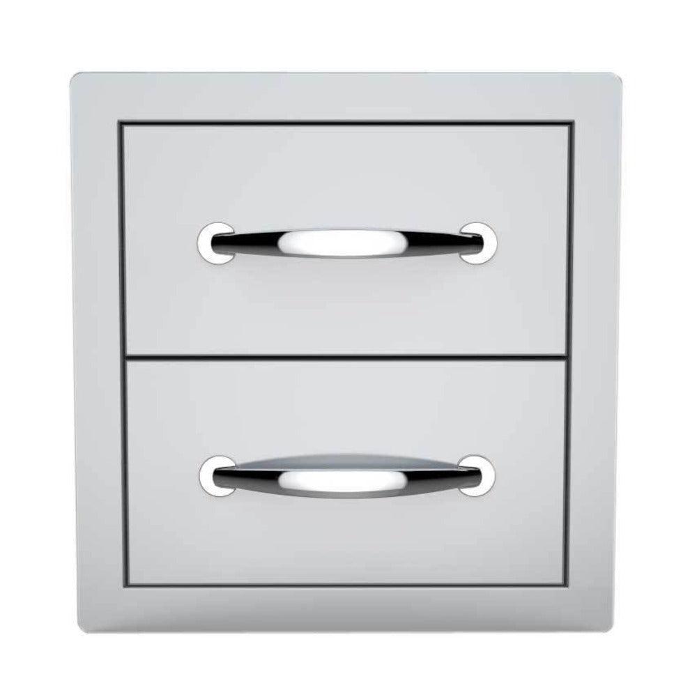 Sunstone Classic Series 14" Stainless Steel Double Access Drawer Flush Mount