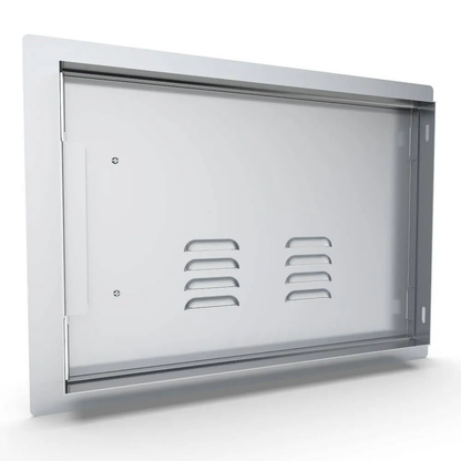 Sunstone Classic Series 14" x 20" Stainless Steel Left Swing Horizontal Vented Door