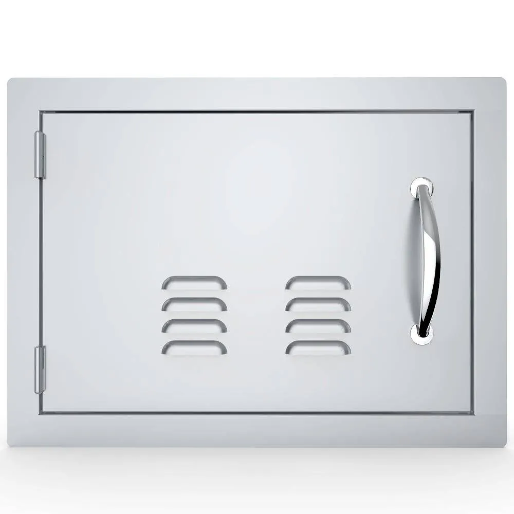 Sunstone Classic Series 14" x 20" Stainless Steel Left Swing Horizontal Vented Door