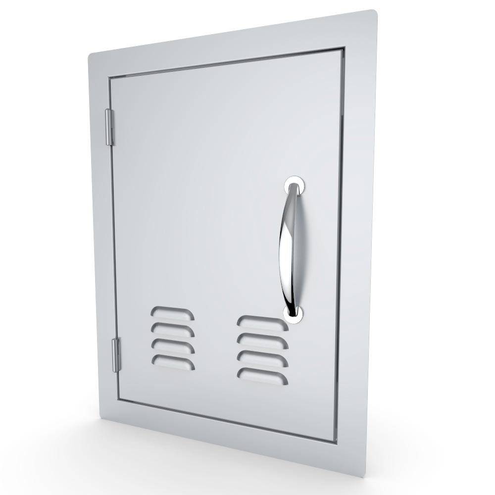 Sunstone Classic Series 14" x 20" Stainless Steel Left Swing Vertical Vented Door