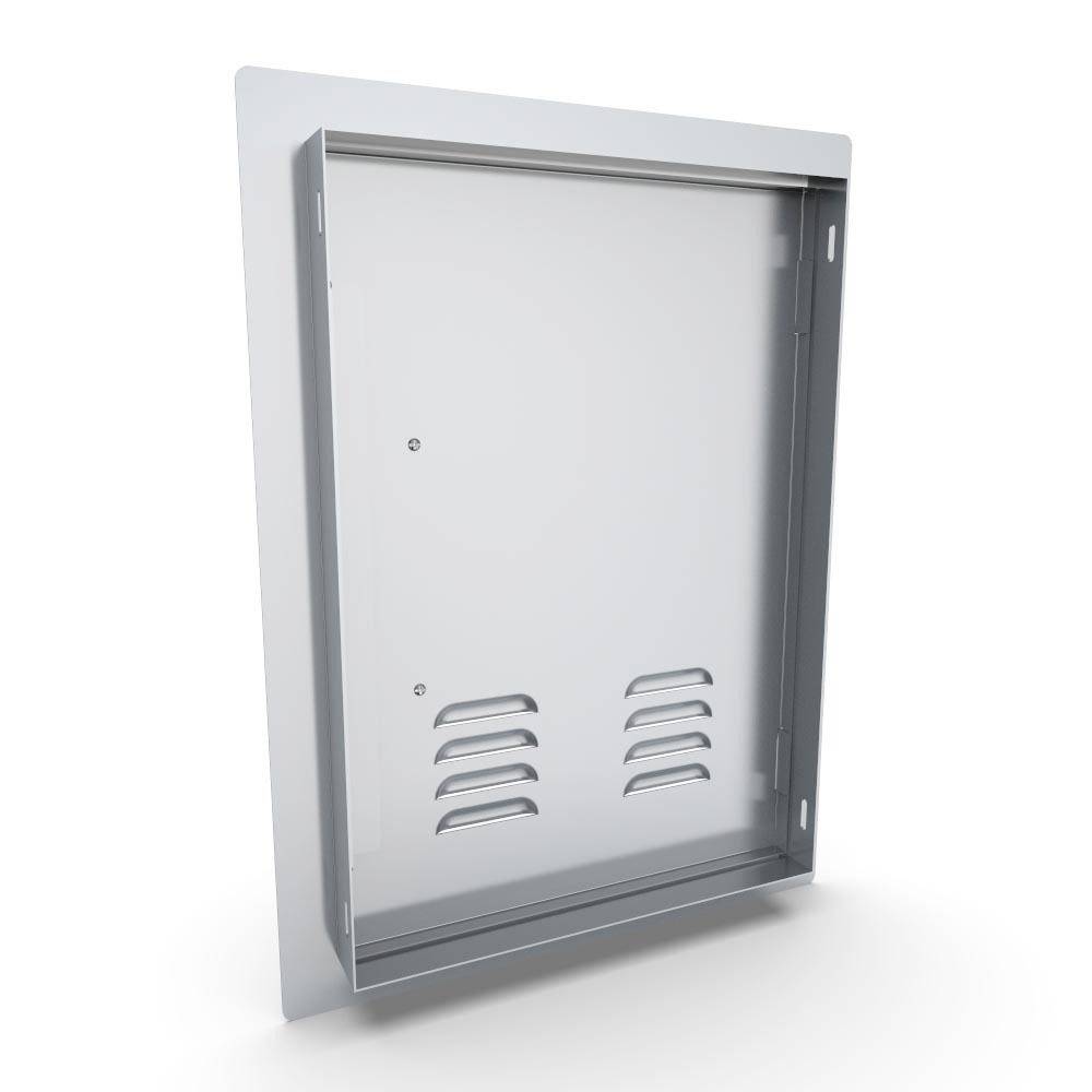 Sunstone Classic Series 14" x 20" Stainless Steel Left Swing Vertical Vented Door