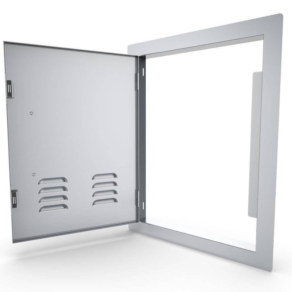 Sunstone Classic Series 14" x 20" Stainless Steel Left Swing Vertical Vented Door
