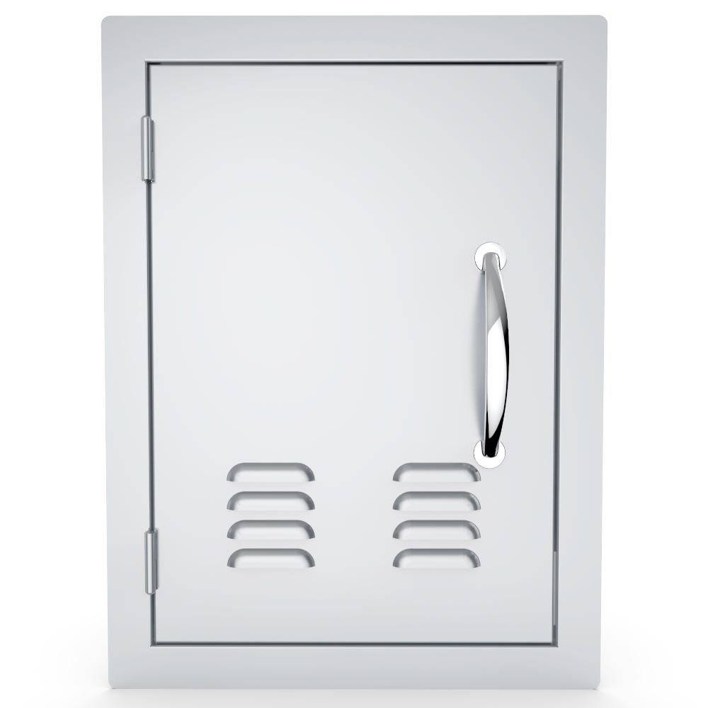 Sunstone Classic Series 14" x 20" Stainless Steel Left Swing Vertical Vented Door