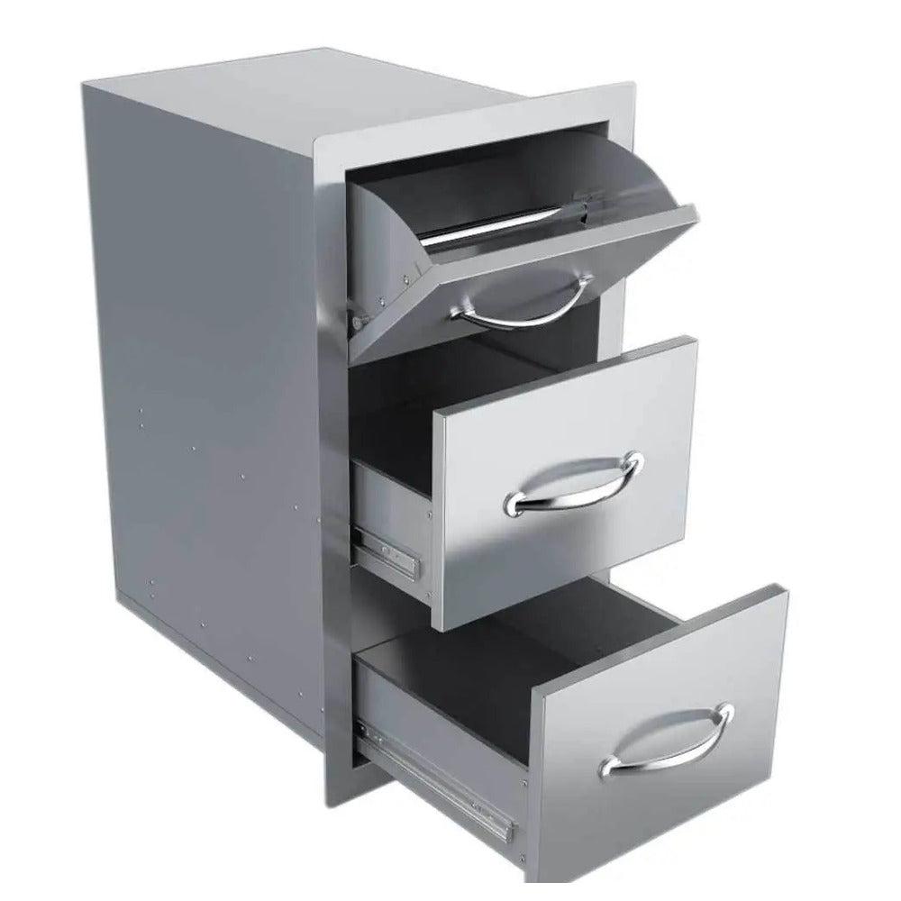 Sunstone Classic Series 17" Stainless Steel Double Drawer and Paper Towel Holder Combo
