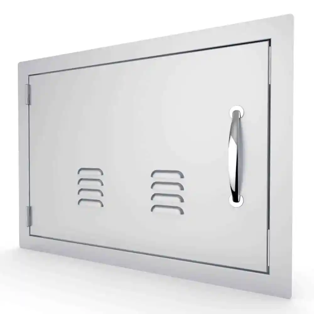 Sunstone Classic Series 17" x 24" Stainless Steel Left Swing Horizontal Vented Door