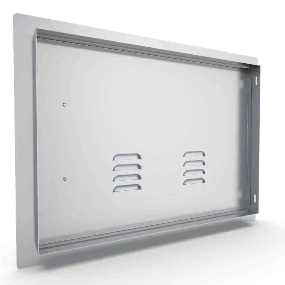 Sunstone Classic Series 17" x 24" Stainless Steel Left Swing Horizontal Vented Door