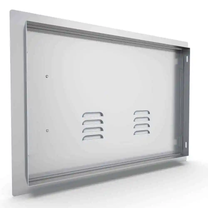Sunstone Classic Series 17" x 24" Stainless Steel Left Swing Horizontal Vented Door