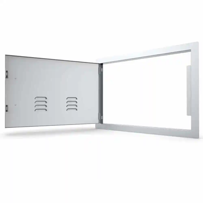Sunstone Classic Series 17" x 24" Stainless Steel Left Swing Horizontal Vented Door