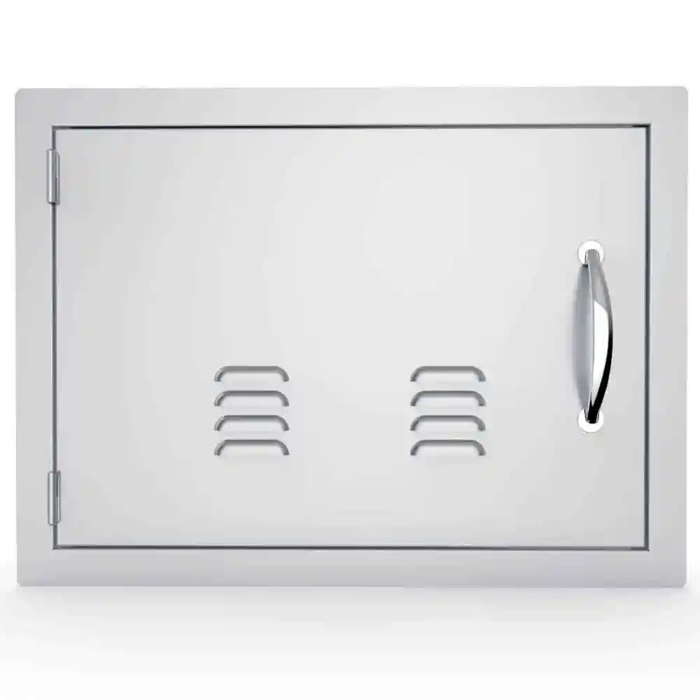 Sunstone Classic Series 17" x 24" Stainless Steel Left Swing Horizontal Vented Door