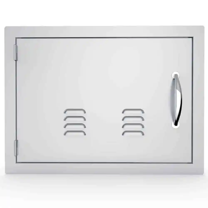 Sunstone Classic Series 17" x 24" Stainless Steel Left Swing Horizontal Vented Door