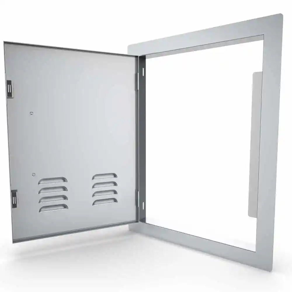 Sunstone Classic Series 17" x 24" Stainless Steel Left Swing Vertical Vented Door