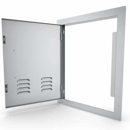 Sunstone Classic Series 17" x 24" Stainless Steel Left Swing Vertical Vented Door