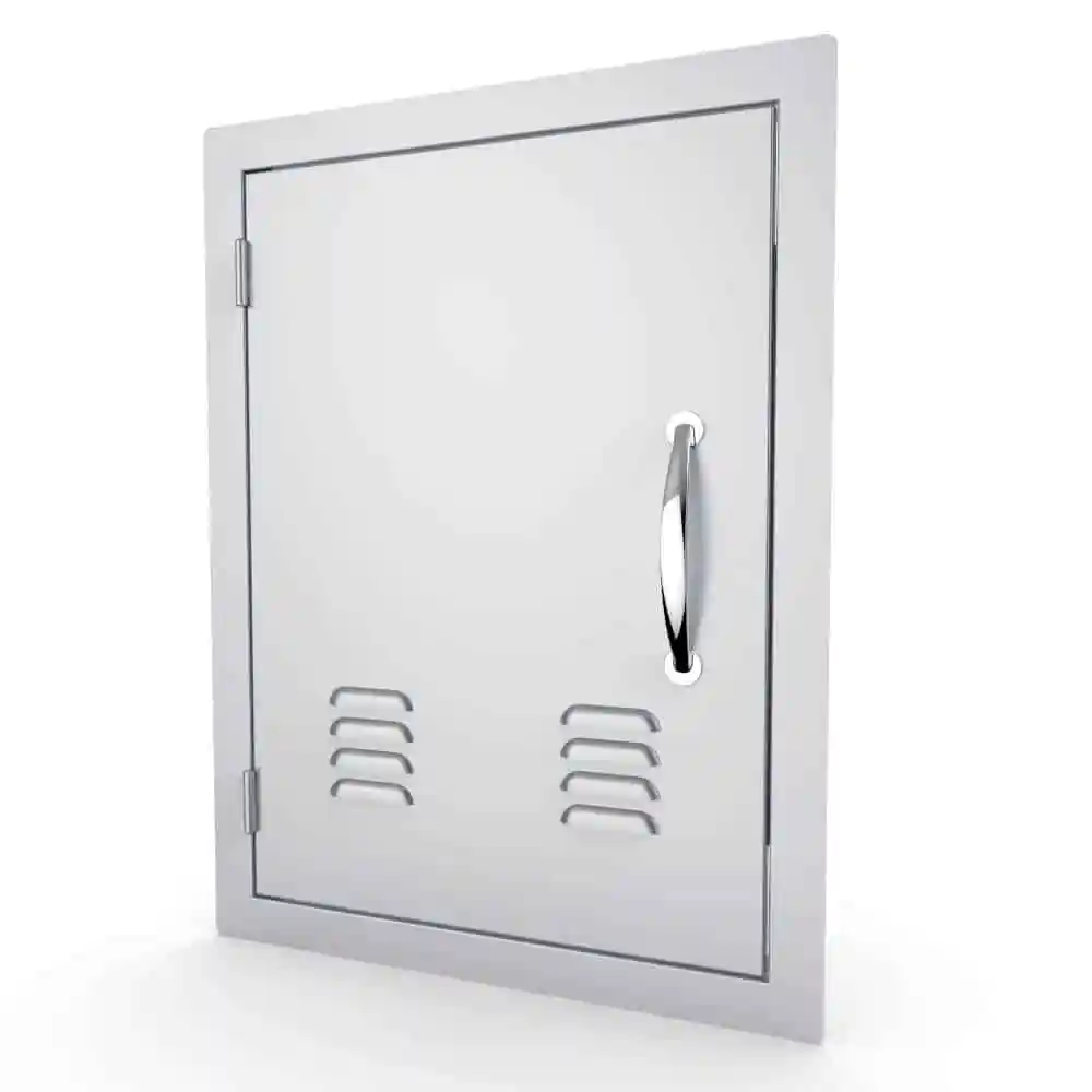 Sunstone Classic Series 17" x 24" Stainless Steel Left Swing Vertical Vented Door
