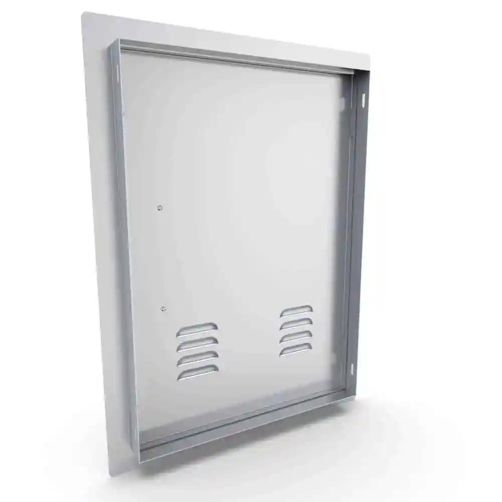 Sunstone Classic Series 17" x 24" Stainless Steel Left Swing Vertical Vented Door