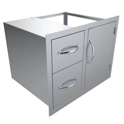 Sunstone Classic Series 30" Stainless Steel Flush Style Double Drawer and Door Combo