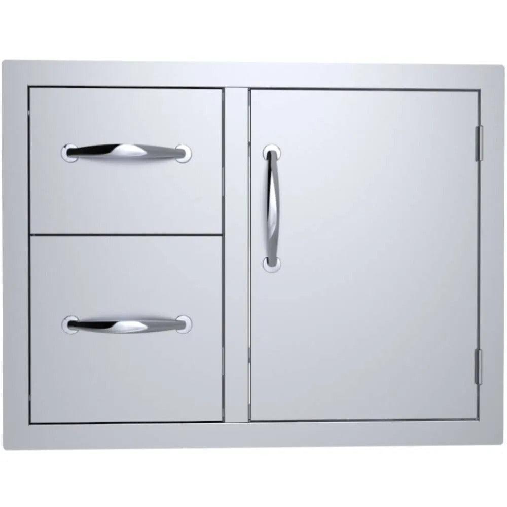 Sunstone Classic Series 30" Stainless Steel Flush Style Double Drawer and Door Combo