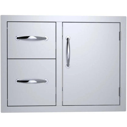 Sunstone Classic Series 30" Stainless Steel Flush Style Double Drawer and Door Combo