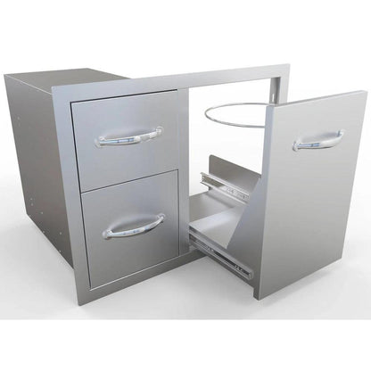 Sunstone Classic Series 30" Stainless Steel Tank Tray Double Drawer Combo