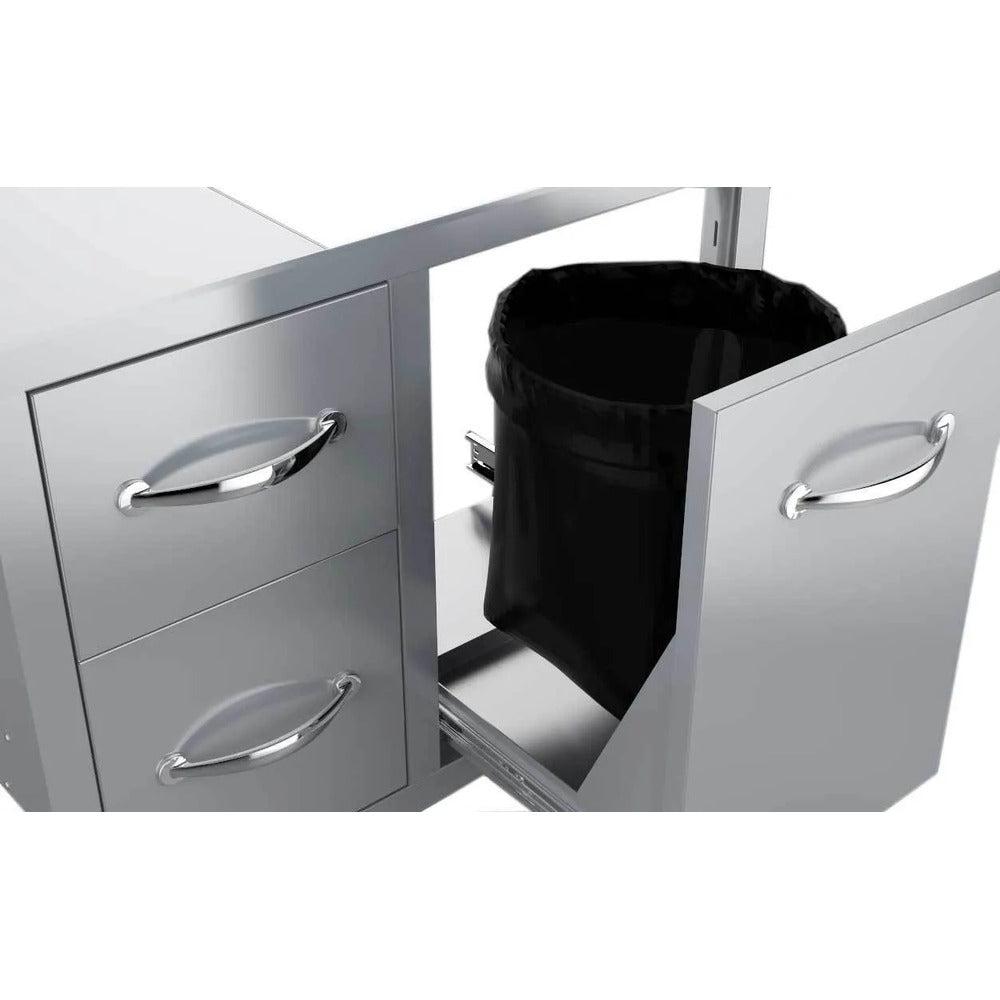 Sunstone Classic Series 30" Stainless Steel Tank Tray Double Drawer Combo