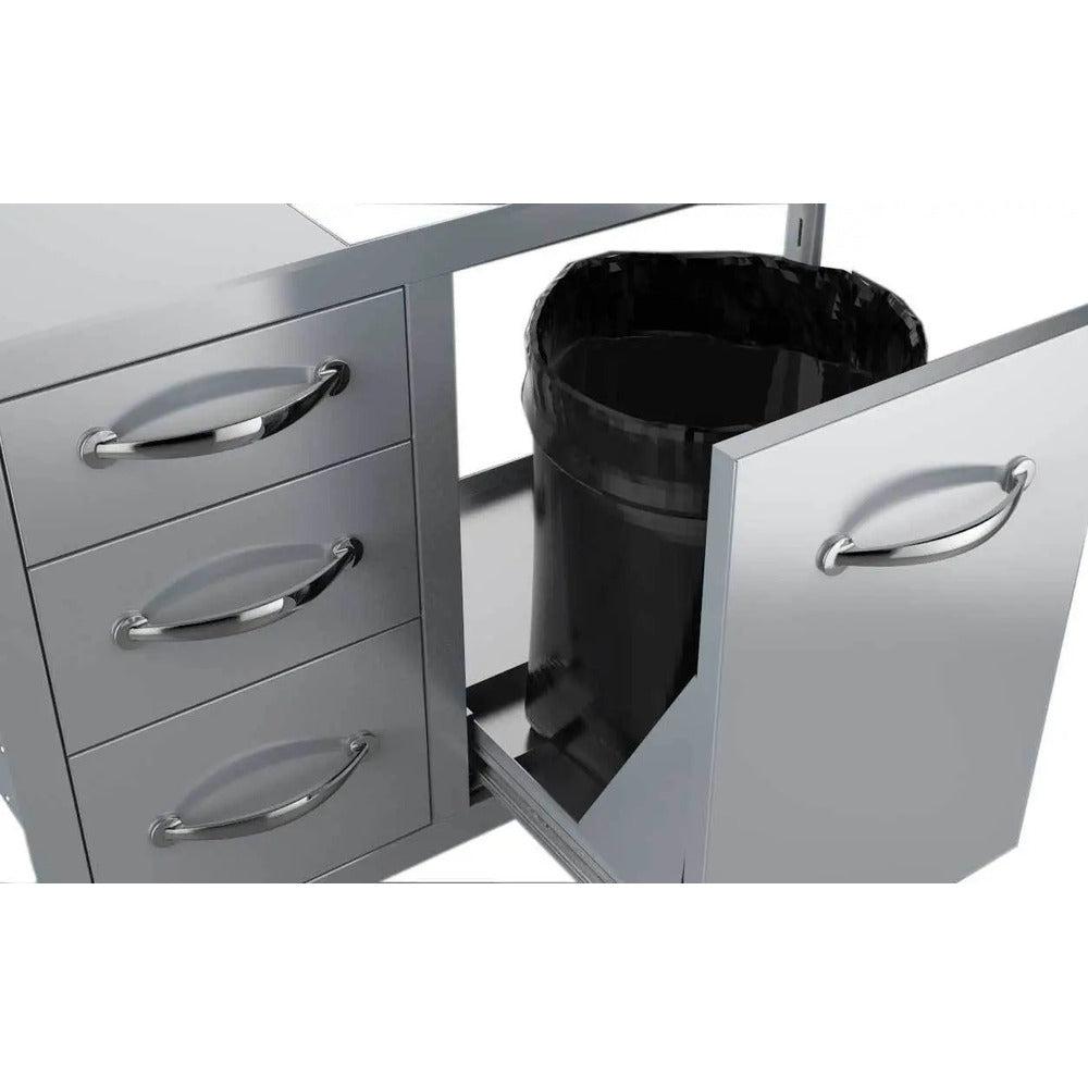 Sunstone Classic Series 30" Stainless Steel Tank Tray Triple Drawer Combo
