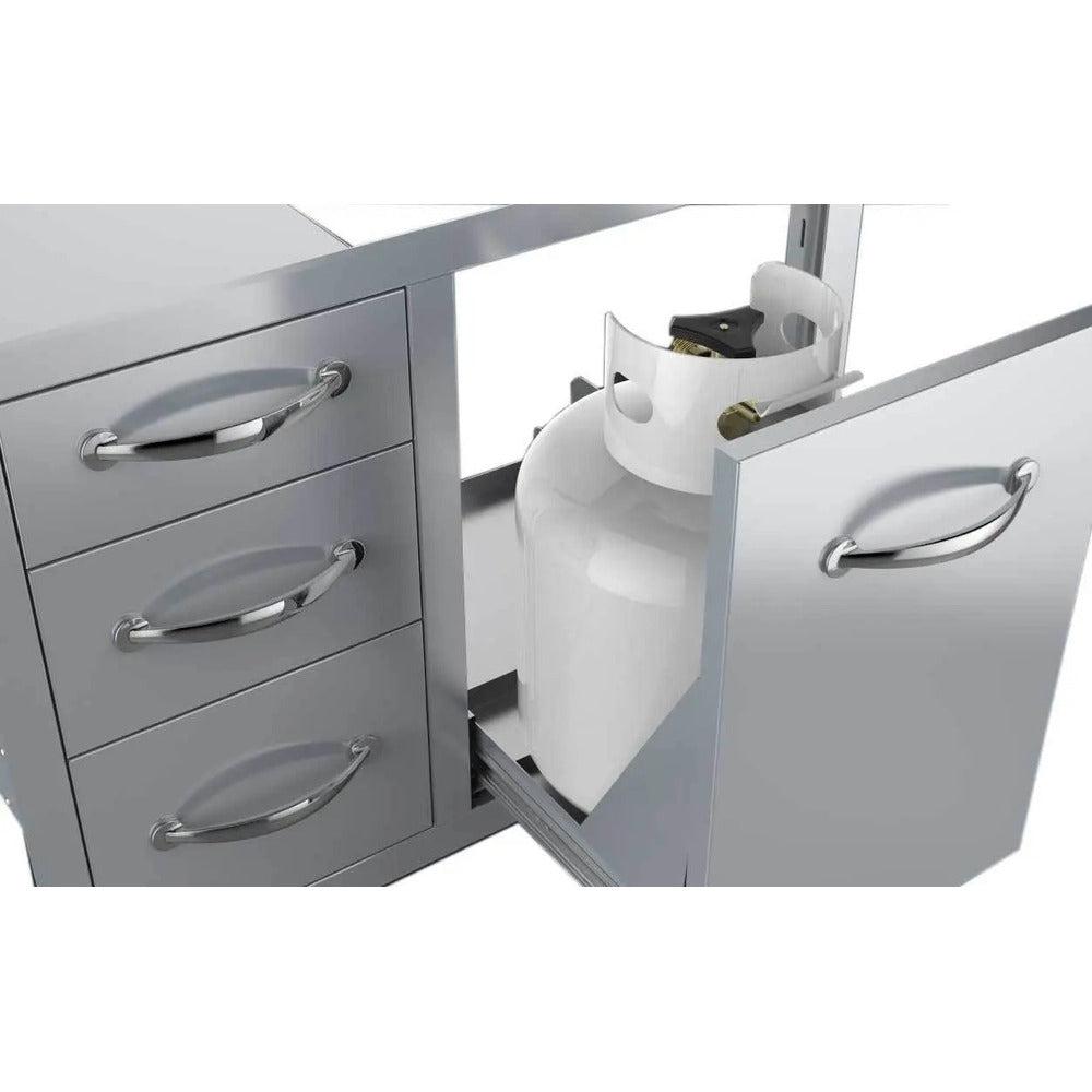 Sunstone Classic Series 30" Stainless Steel Tank Tray Triple Drawer Combo
