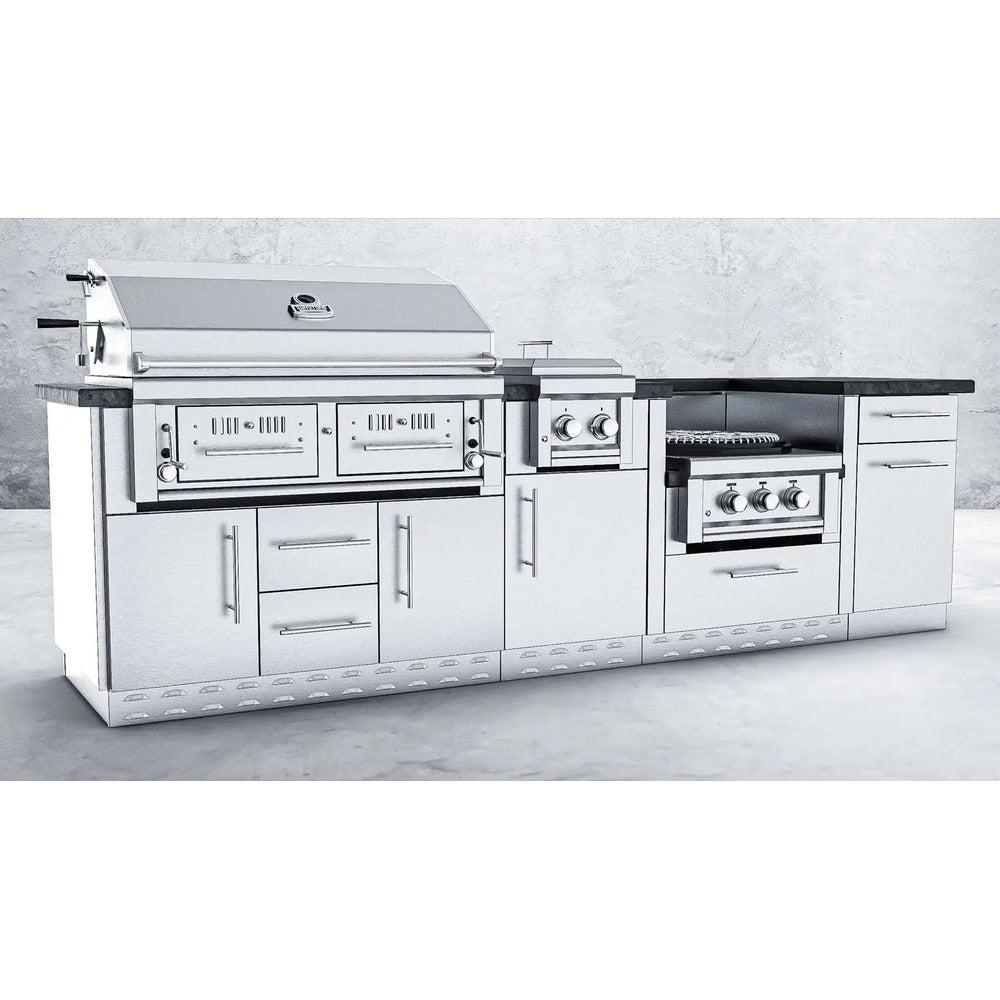 Sunstone Dallas 9ft Stainless Steel Gas Grill & Power Burner Island Package