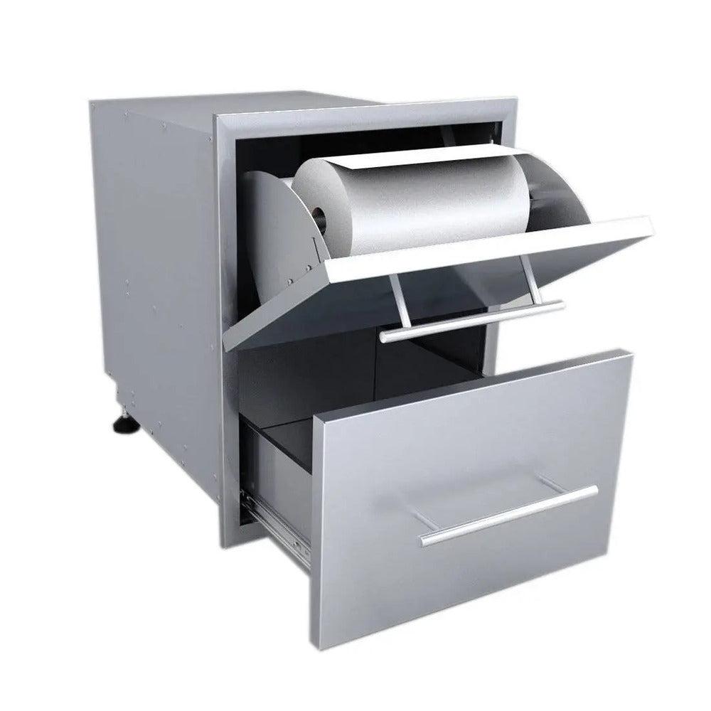 Sunstone Designer Series 18" Stainless Steel Paper Towel Double Drawer Combo