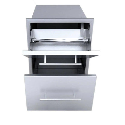Sunstone Designer Series 18" Stainless Steel Paper Towel Double Drawer Combo