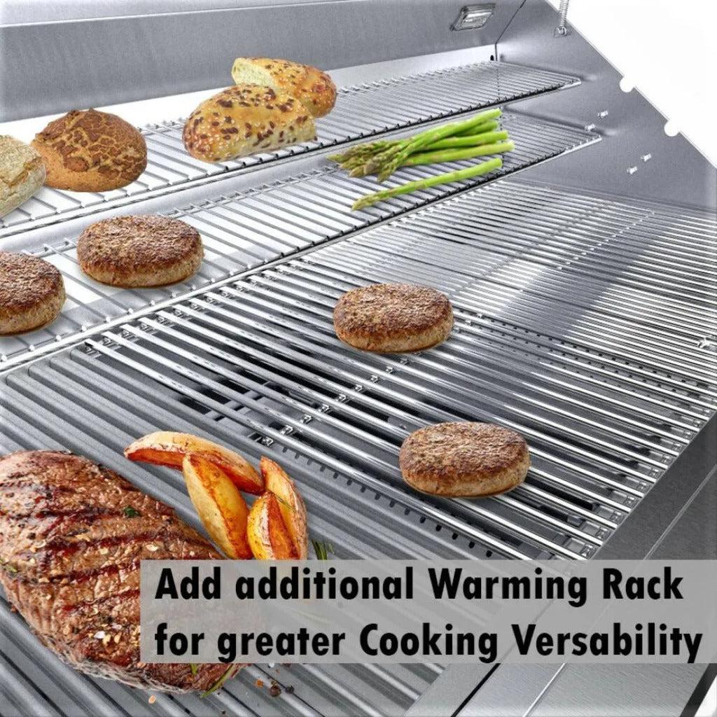 Sunstone Emerald Series 42" Stainless Steel Gas-Hybrid Dual Zone 2 Burner Charcoal/Wood Burning Propane Grill