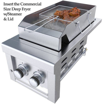 Sunstone Ruby Series 13" Stainless Steel Companion Pro Natural Gas Burner with LED Accent Light