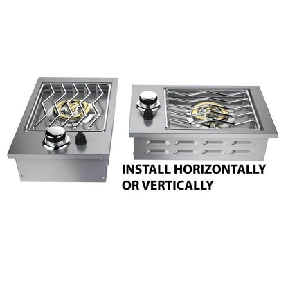 Sunstone Ruby Series 13" Stainless Steel Single Side Drop-In Natural Gas Burner