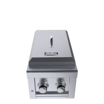 Sunstone Ruby Series 13" Stainless Steel Slide-In Versa Double Propane Burner with Removable Cover and LED Accent Light
