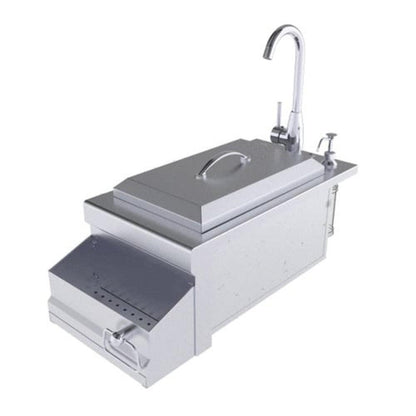 Sunstone Ruby Series 14" Stainless Steel Bar Sink Cocktail Ice Chest Station