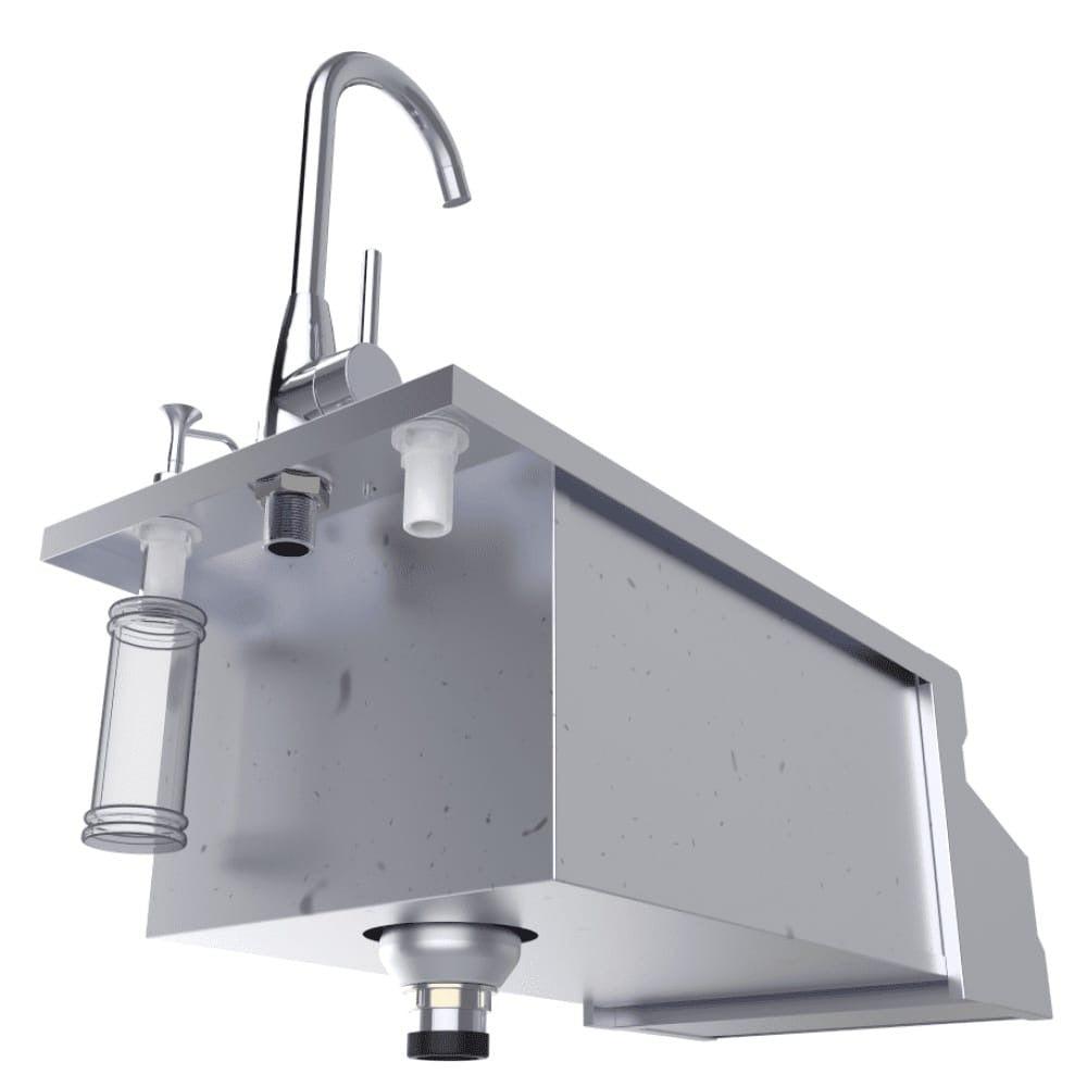 Sunstone Ruby Series 14" Stainless Steel Bar Sink Cocktail Ice Chest Station
