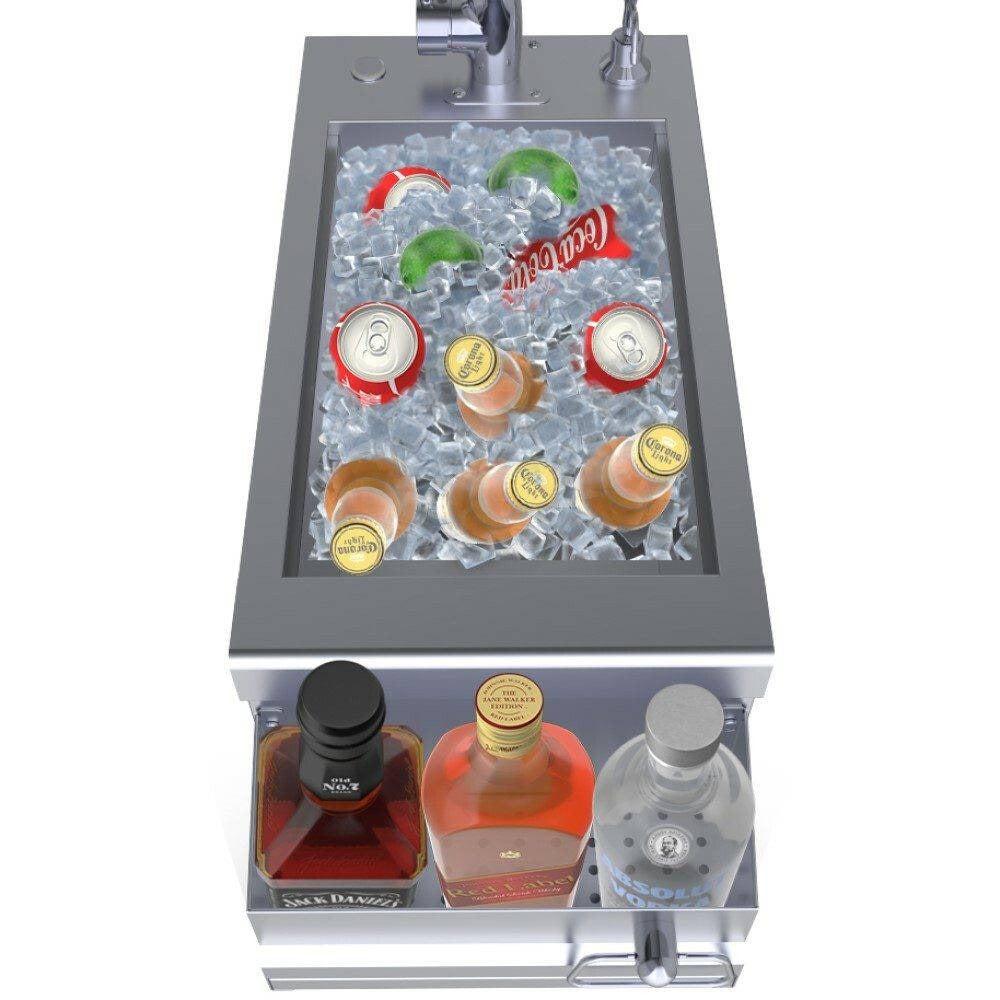 Sunstone Ruby Series 14" Stainless Steel Bar Sink Cocktail Ice Chest Station