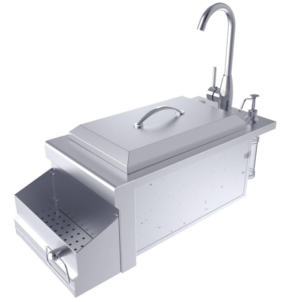 Sunstone Ruby Series 14" Stainless Steel Bar Sink Cocktail Ice Chest Station