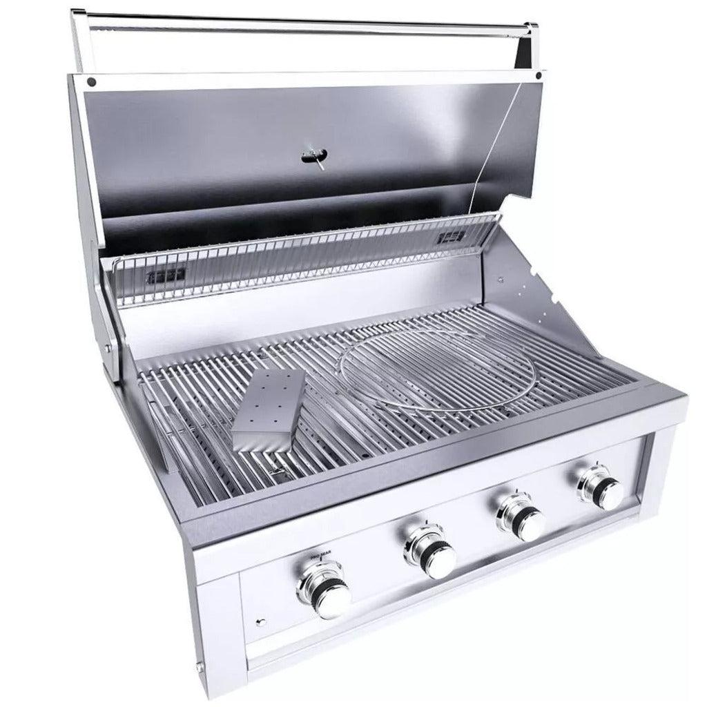 Sunstone Ruby Series 36" 4-Burner Pro-Sear Stainless Steel Drop-In Natural Gas Gas Grill with LED Lights