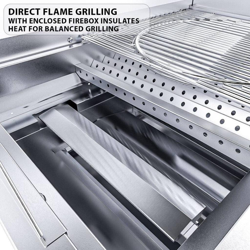 Sunstone Ruby Series 36" 4-Burner Pro-Sear Stainless Steel Drop-In Natural Gas Gas Grill with LED Lights