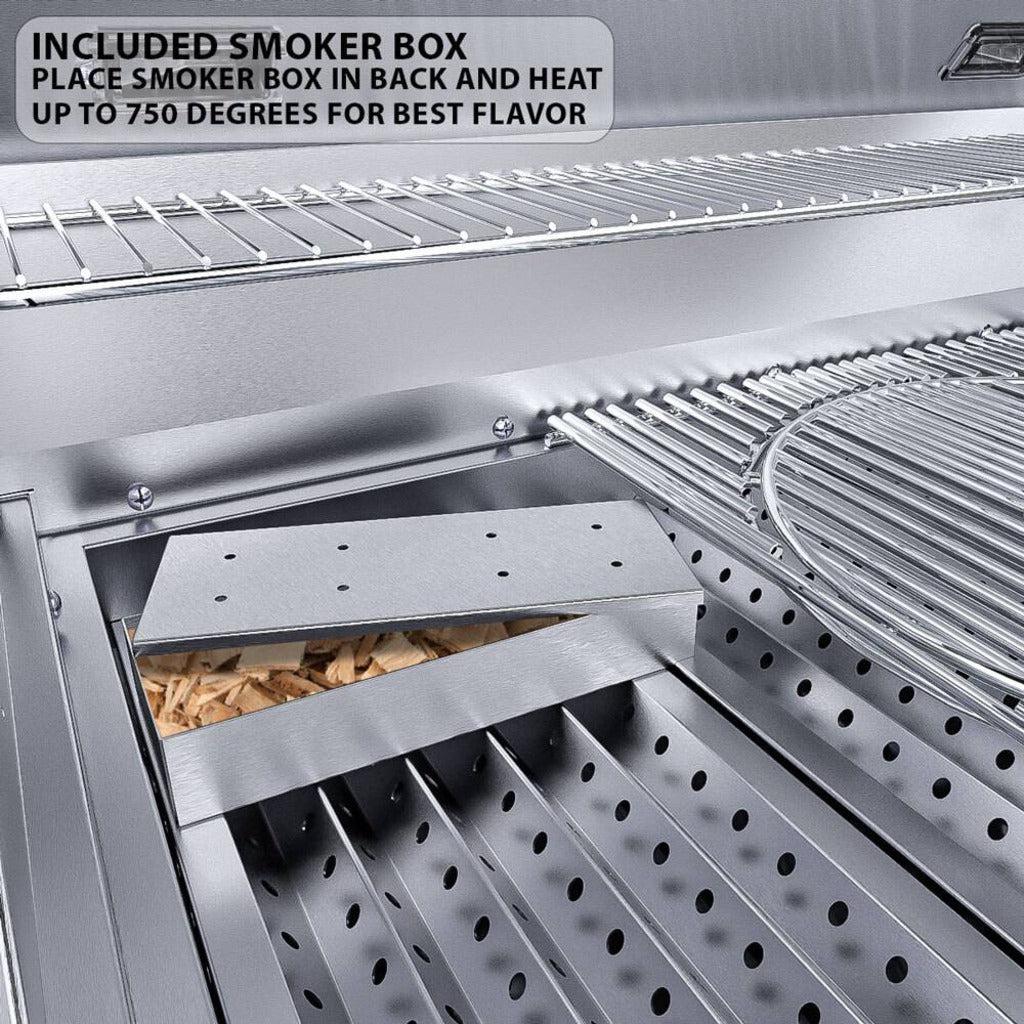 Sunstone Ruby Series 36" 4-Burner Pro-Sear Stainless Steel Drop-In Natural Gas Gas Grill with LED Lights