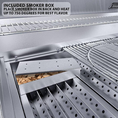 Sunstone Ruby Series 36" 4-Burner Pro-Sear Stainless Steel Drop-In Natural Gas Gas Grill with LED Lights