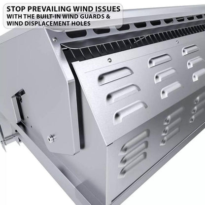 Sunstone Ruby Series 36" 4-Burner Pro-Sear Stainless Steel Drop-In Natural Gas Gas Grill with LED Lights