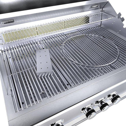 Sunstone Ruby Series 36" 4-Burner Pro-Sear Stainless Steel Drop-In Propane Gas Grill with IR Burner, Rotisserie and LED Lights