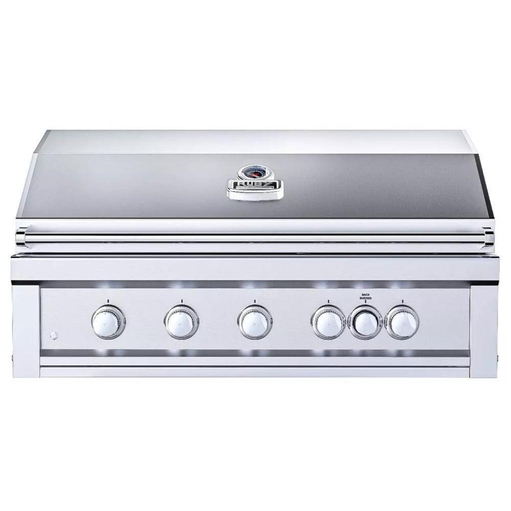 Sunstone Ruby Series 42" 5-Burner Pro-Sear Stainless Steel Drop-In Natural Gas Gas Grill with IR Burner, Rotisserie and LED Lights