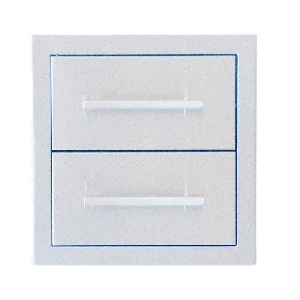 Sunstone Signature Series 12" Stainless Steel Beveled Frame Double Drawer