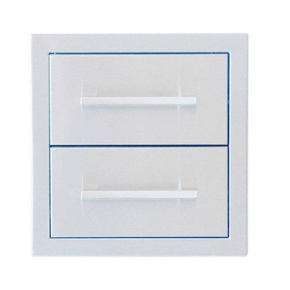 Sunstone Signature Series 12" Stainless Steel Beveled Frame Double Drawer