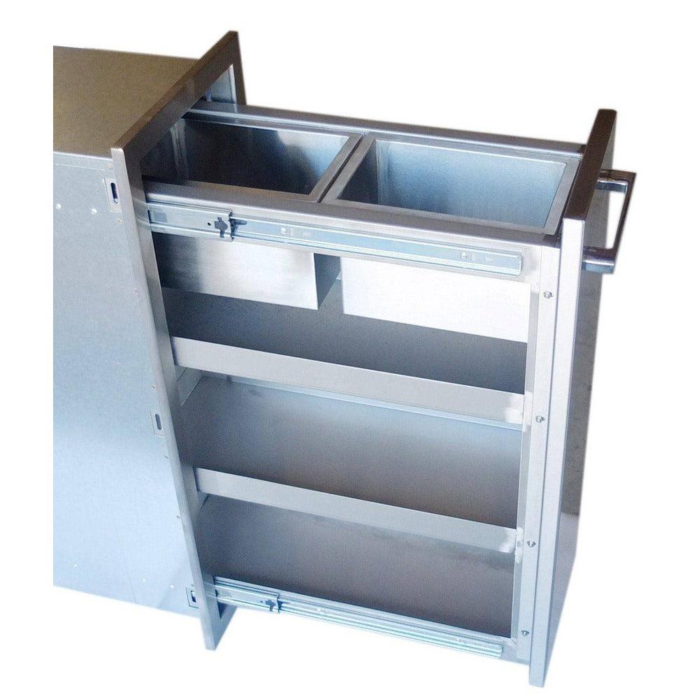 Sunstone Signature Series 12" Stainless Steel Beveled Frame Spice Rack Drawer w/Two Removable Condiment Baskets
