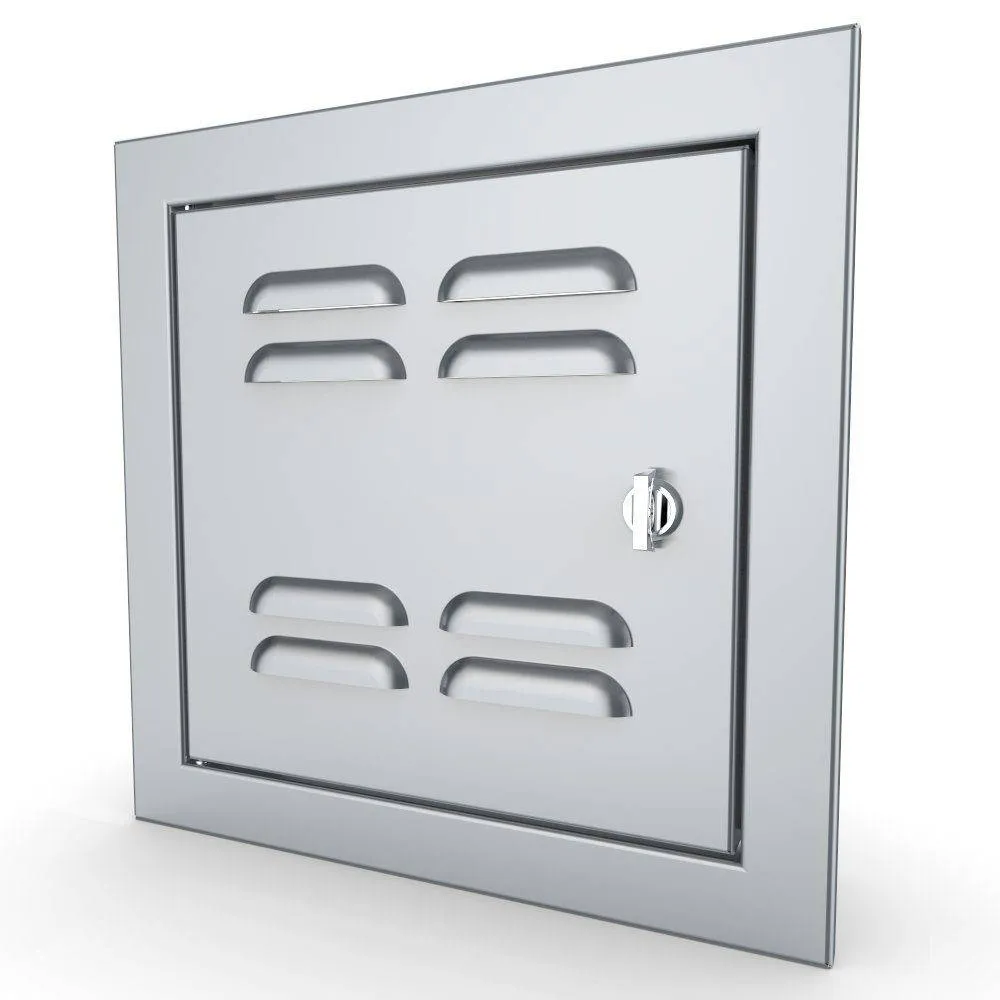 Sunstone Signature Series 12" x 12" Stainless Steel Beveled Frame Left Swing Single Vented Access Door