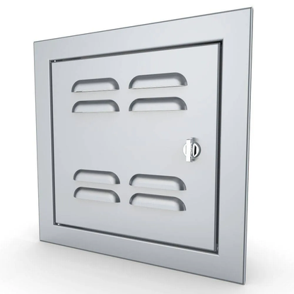 Sunstone Signature Series 12" x 12" Stainless Steel Beveled Frame Left Swing Single Vented Access Door